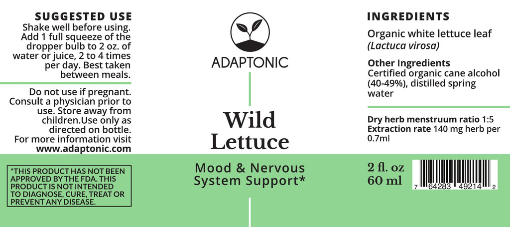 Wild Lettuce 2 oz label