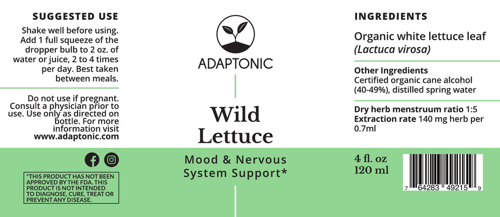 Wild Lettuce 4 oz label