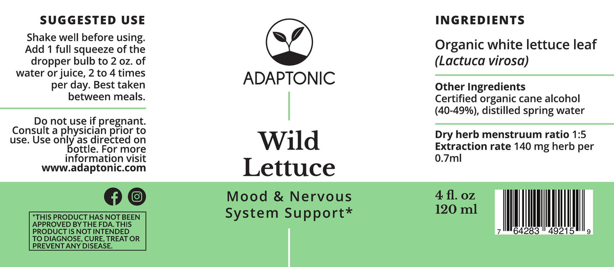 Wild Lettuce 4 oz label