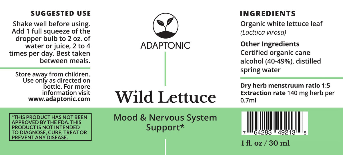 Wild Lettuce 1 oz label