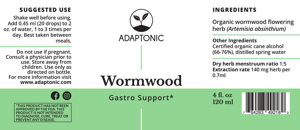 Wormwood 4 oz label