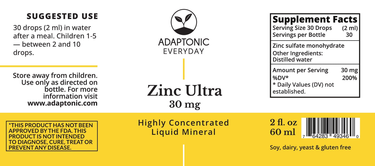 Zinc Ultra 2 oz label